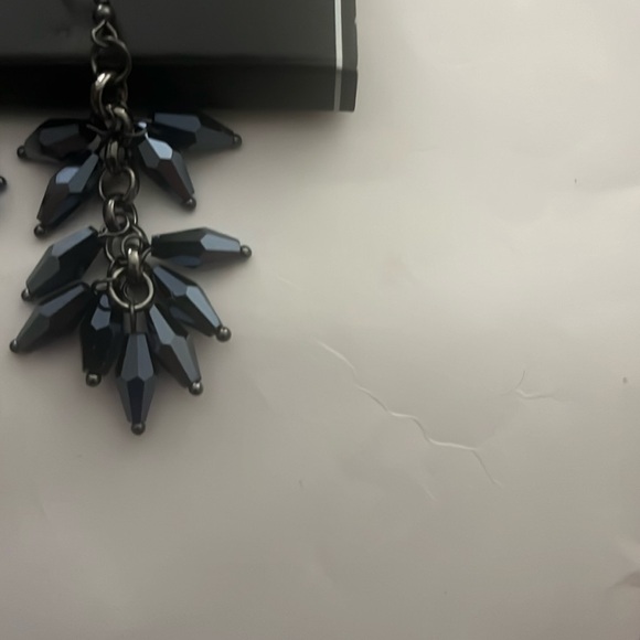Dark Blue Sparkly Dangle Earings - Picture 3 of 4